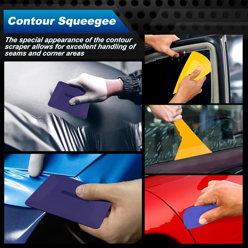 GETLMUL 30 Pcs Car Window Tint Tools Kit - Professional Vinyl Wrap & Window Film Installation Set with Felt Squeegee, Micro Squeegee, Utility Knife, Spray Bottle for Automotive Glass Tinting & Privacy Film - Image 3